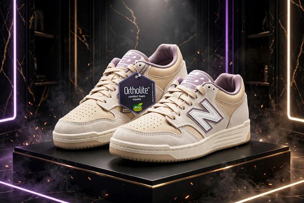 Size 6M 7.5W - New Balance 480 BB480LHP Beige Lilac Ortholite Eco DS